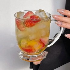 復古圓底大口咕嚕杯 2只裝, 1只裝, ins韓國圓底大口咕嚕杯 1只裝