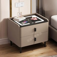 Haeif 무선충전 블루투스 2추 l 침대협탁 미화이트 스피커 USB 조립식, 1개, W. 카키 더블 서랍 3색 무선충전