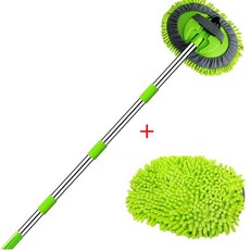 세차용 걸레 청소 브러시 셰닐 소재의 텔레스코픽 손잡이, Set F