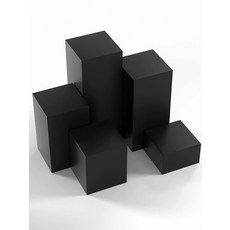올블랙 네모의자 스툴 진열 스튜디오 포토 사각박스, 블랙 35x35x60