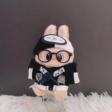 팝마트 라부부 1세대 2세대 3세대 인형옷 17cm인형 헤드밴드 자켓 청바지 캔버스 신발 안경 세트, 블랙 헤드밴드 자켓 안경 세트 (인형 제외), 라부바 의류의 1세대  2세대  3세대에는 인형이 포함