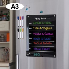 [제이스샷] 마그네틱 블랙 아크릴 메모판 주간계획표, 1개