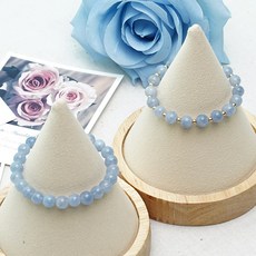 3월 탄생석 아쿠아마린 원석 팔찌 남자 여자 염주팔찌