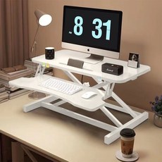 Bornoon 스탠딩 서랍형 모션 데스크 높이조절 책상, 화이트