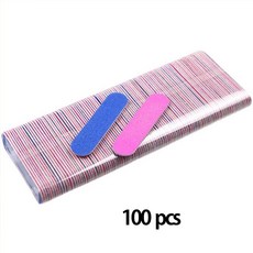 애니데코 네일파일 미니파일 샌딩블럭 네일버퍼 우드파일, 1세트, 미니파일 8cm 100개