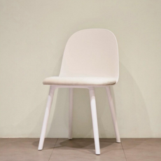 [당일발송]플라스틱 따듯한 벨벳 방석 편한 식탁의자 비스크 체어, 1개, 화이트