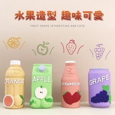 寵物來了 水果飲料乳膠發聲玩具 狗玩具 寵物玩具, 寵物來了 水果飲料乳膠發聲玩具-柳橙, 1個