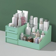 화장품 카세트 서랍 드레서 장식 용기 대용량, [01] green, 1개
