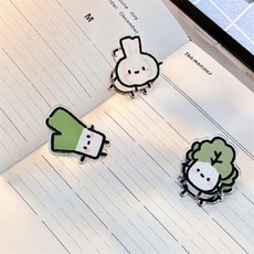 쏘쏘 아크릴 식재료 캐릭터 미니 집게 메모집게, 대파