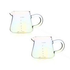Bestra 내열유리 눈금형 밀크저그 시럽잔, 오로라, 2개