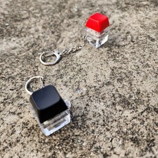 딸깍 키보드 피젯 발광 파우치 키홀더 선물 열쇠고리 가방 고리 걸이, 1개, 상세페이지 참조