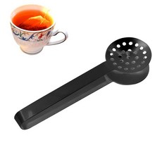 티백 압착기 집게 스테인리스 스틸 스트레이너 디스펜서 그리퍼 피커 액세서리 차 마시는 사람 선물(블랙), 블랙
