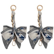 2개 폴리에스터 소재의 리본 매듭 가방 연장 체인 (합금 버클 포함) 라이트 골드 색상 다크 그레이 색상 170mm. 가방 스트랩 교체용 액세서리., 혼합색