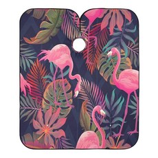 Blueangle 남성용 헤어 커팅용 브라이트 레드 카모플라주 이발소 망토 - 방수 살롱 미용 망토 165.1 x 139.7cm65 55인치147502, 야자수 잎 플라밍고