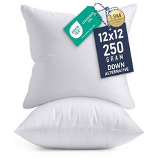 Utopia Bedding 장식용 베개(2개 팩 네이비) 30.5 x 50.8cm(12 x 20인치) 실내 장식 베개 인서트 소파 침대 및 소파, 화이트