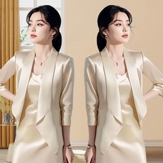 정장 원피스 세트 여성 여름 슬림핏 오피스룩 정장 세트 고급스러운 나시 원피스 세트 기질 정장 투피스 세트 LYQ