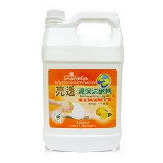 白雪 亮透環保洗碗精 4000ml 補充瓶裝｜台灣製洗碗清潔劑，環保配方，安心洗淨, 1個, 環保洗碗精 4000g, 4000L