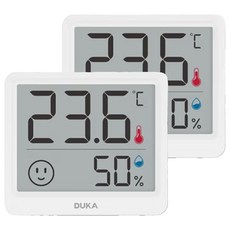 DUKA TH 미니 온습도계, 2개, 화이트