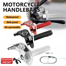 22mm CNC 알루미늄 스로틀 핸들바 트위스트 그립 오토바이 스쿠터 모페드 자전거 ATV CRF XR KLX용, 1 Red
