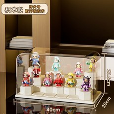 壓克力展示盒 盲盒收納展示櫃 多層階梯防塵模型盒, 1個, 長條mini款【單個裝】,辦展示盒【磁吸+防塵】透明色
