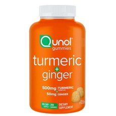 큐놀 강황 터메릭 커뮤민 플러스 진저 생강 200구미 1병 / Qunol Turmeric Plus Ginger 200 Gummies 1bottle Exp. 2024/10, 1개, 200정