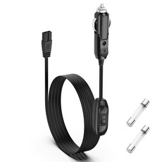 YAODHAOD 12V/24V 자동차 쿨러 플러그 전원 케이블 스위치 포함 2핀 리드 DC 교체 자동차 냉장고 미니 냉장고 연장 케이블-2M/6.5FT