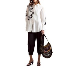 Desigual 여성용 컬렉션의 긴소매 셔츠 화이트