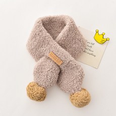 목도리 겨울 보온 머플러 남아 여아 귀여운 쿠션 넥워머, 그레이