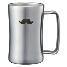 DOSHISHA 鬍子圖案保溫保冷啤酒杯 420, 顏色, 1個