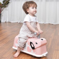 넘어짐방지 소음없는 돌아기 핑크붕붕카 키즈카페 성장판자극 실내붕붕카 전신운동, 화이트