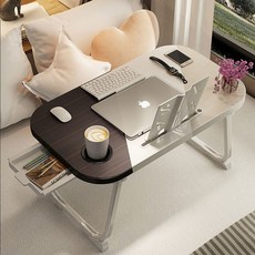 접이식 라운드 스마트 좌식 테이블 책상 3color ye2*894HU, 우드블랙