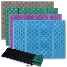 하람커머스 4단 코팅 접이식 등산방석, 4단 접이식 등산방석(카키)+파우치