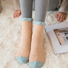 포근 수면 보온 도톰한 겨울 양말 배색 소프트 터치감