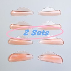 Libeauty V 컬 접착제 실리콘 속눈썹 파마 패드 슈퍼 끈적 끈적한 속눈썹 리프트 쉴드 리프팅 3D 경기자 액세서리 도구, [05] 2 Sets Orange