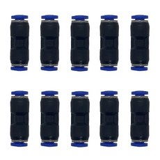 0.6cm1/4인치 OD x 6mm OD 공압 퀵 커넥터 푸시 투 커넥트 피팅 스트레이트 리듀서 유니온/커플러 10개 팩 352278, 4mm-4mm