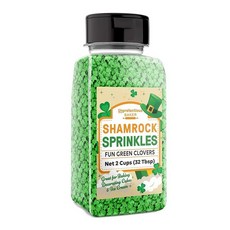 Unpretentious 토끼풀 스프링클 컵 2개 활기차고 다채로운 색상 성 패트릭의 날 디저트 장식, Unpretentious 토끼풀 스프링클, 컵 2개,