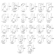 不鏽鋼英文字母餅乾模具組, 26個大寫字母（原色）, 1個