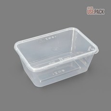 유즈팩 내열용기 직사각 B-900 투명 50개 일회용 도시락, 1개