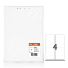 프로라벨 13종 A4 100매(벌크용)/폼텍 호환 라벨, 4칸 PR7004, 2팩
