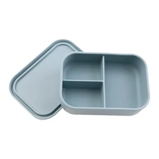 3칸 실리콘 도시락 직사각형 내열성 식품 용기 전자레인지용 도시락 용기 학교, 05 Blue-700ML-