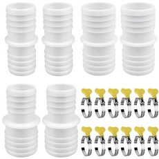 6개입 32mm-38mm 직경 호스 연결기 세트 (호스 클램프 12개 포함) - 수영장 호스 어댑터 - 호스 어댑터 - 이중 호스 노즐, 1