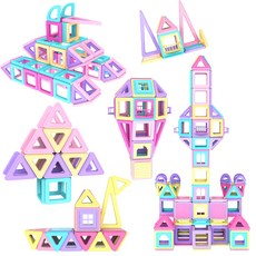 HIWO 129pcs DIY 자석 블록 자석 장난감 소녀 장난감 자석 장난감 자석 블록