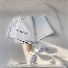 時尚蝴蝶圖案輕巧自動開收雨傘，防紫外線晴雨兩用