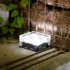 태양광 벽돌 아이스 큐브 조명 야외 방수 통로 계단 햇빛 정원 마당 파티 크리스마스 풍경 램프, 1개, 05 1pc White