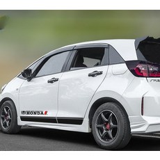 사이드스커트 에어댐 사이드립 올뉴 색상 쌍 방음 페인트 힌지커버 튜닝 스커트, 라이트 레터 스티커 무광블랙 단품, 기본 차종