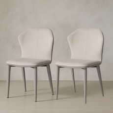 1+1 파로마 이즈 피터 패브릭 카페 식탁 의자, 2개, 연그레이