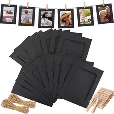 USEDGDIG 20피스 블랙 종이 액자 10.2 x 15.2cm4 6인치 판지 사진 프레임 DIY 클립 홀더 벽걸이 디스플레이 배너 가정 교실 사무실 결혼식 및 벽 장식