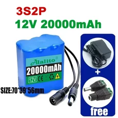 Nwe 휴대용 슈퍼 12V 20Ah-50Ah 배터리 충전식 리튬 이온 배터리 팩 용량 DC 12.6v10Ah CCTV 캠 모니터 +, 03 12v 20000mAh, 1개