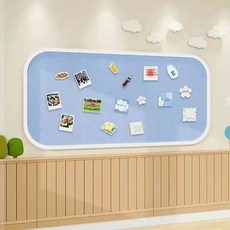 펠트 보드 부착식 게시판 학원 가벼운 학교 알림판, C. 흰색 테두리가있는 연한 하늘색 60120