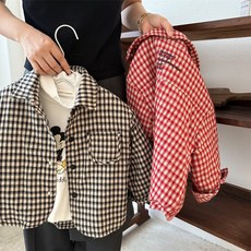 兒童襯衫2025瞇瞇眼鼕季新品男女童字母格子棉襯衫寶寶簡約外套潮